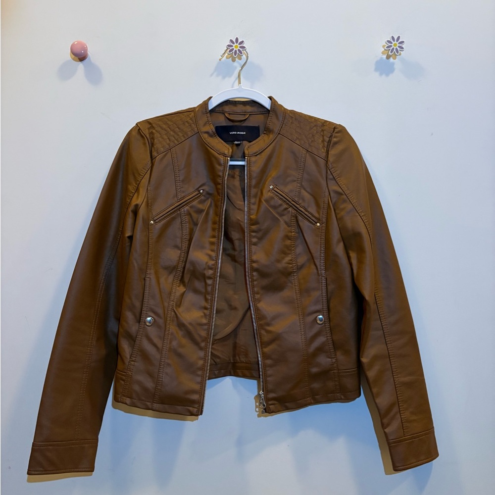 Vero Moda Brown Faux Leather Jacket